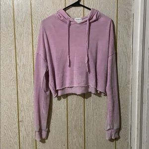 Soft faded pink cropped hoodie